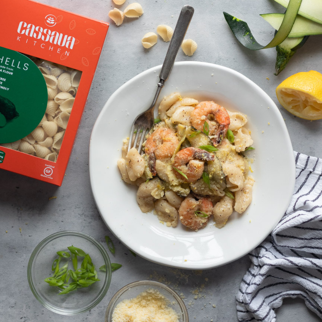 Shrimp pasta in creamy lemon sauce - Gluten free – Cassava Kitchen